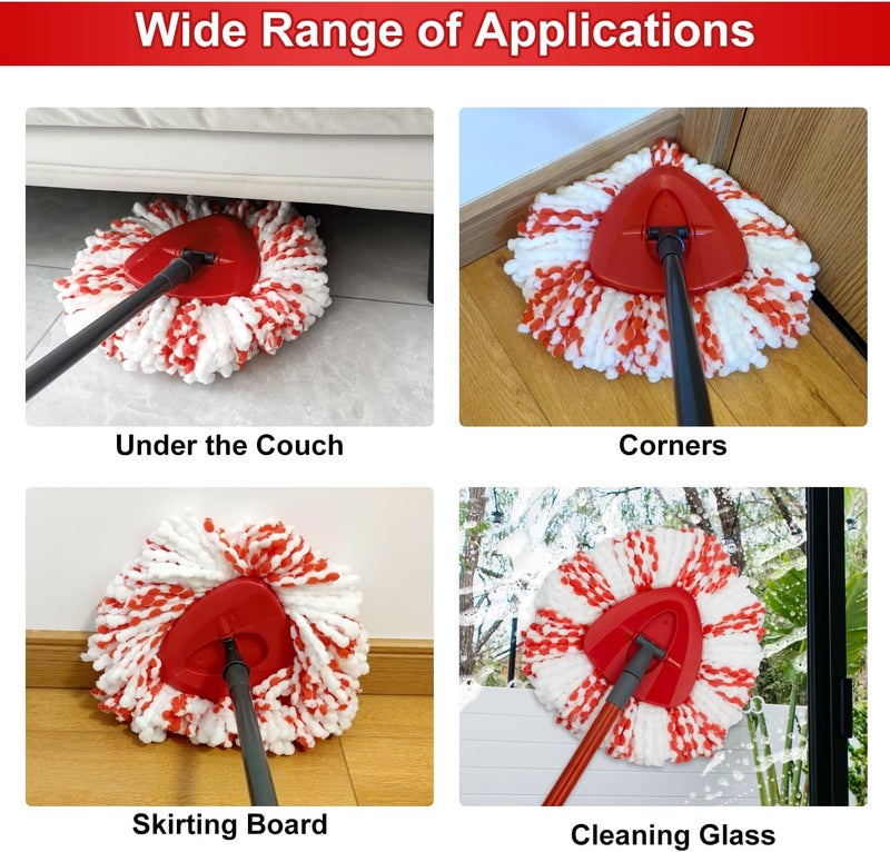 GFRED 3 Pack Upgraded Deep Clean Refill Compatible with O Ceda EasyWring Spin Mop & Bucket System Microfiber Mop Heads Refill for Oceda Easywring 1 Tank Spin Mop System, 40% More Cleaning Power, Scrub Pad - Image 5